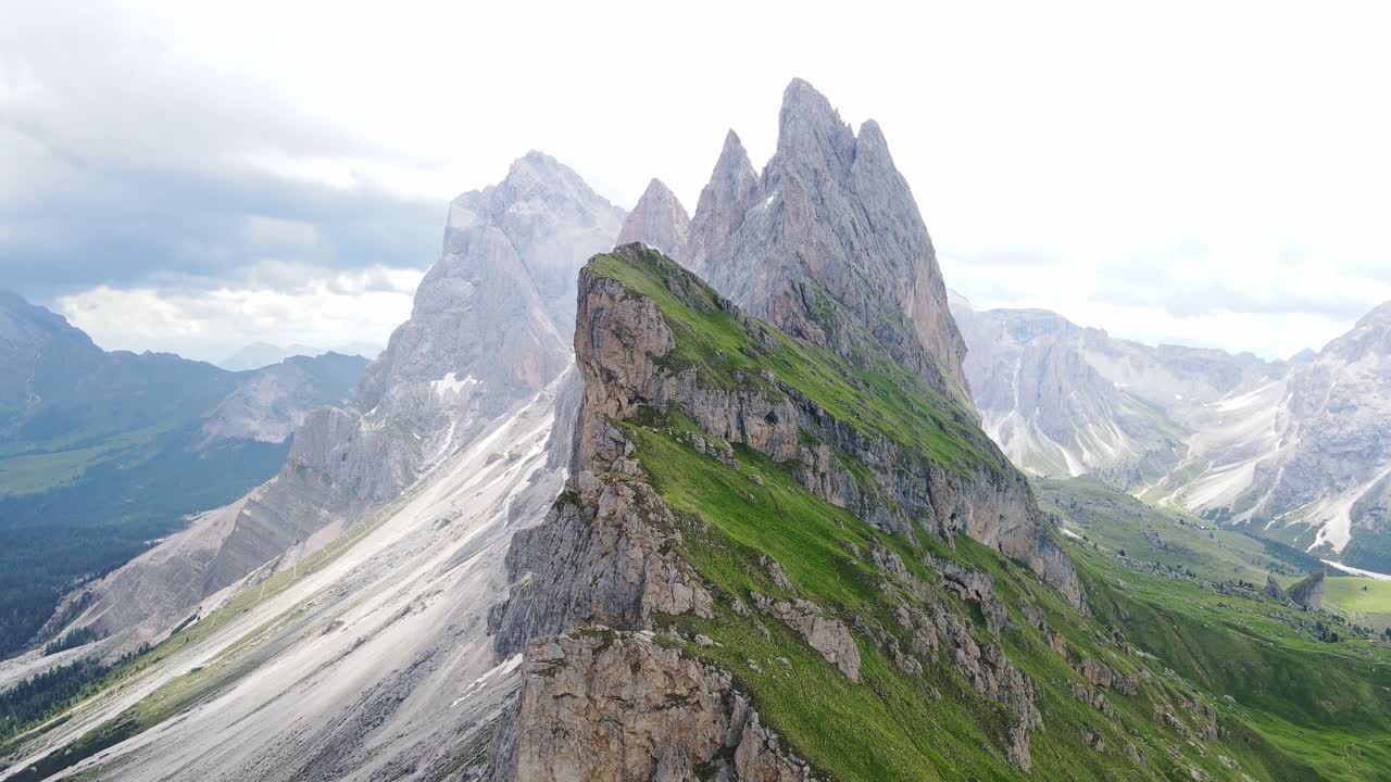 Seceda peaks in South Tyrol showing fragile mountain ecosystem balance