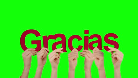 con las manos en alto gracias