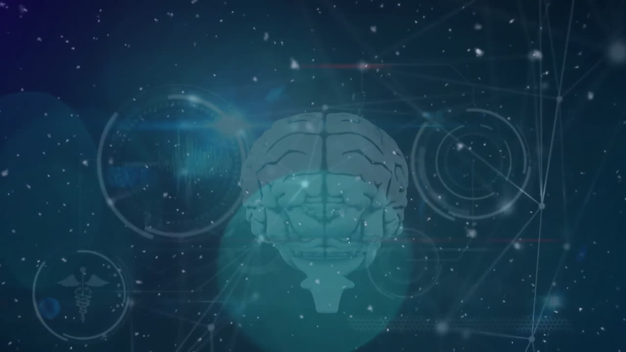 animación del procesamiento de datos científicos en el cerebro humano