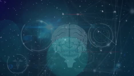 animation of scientific data processing over human brain