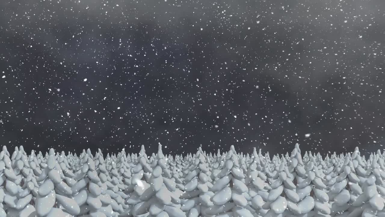 눈이 내리고 소나무들이