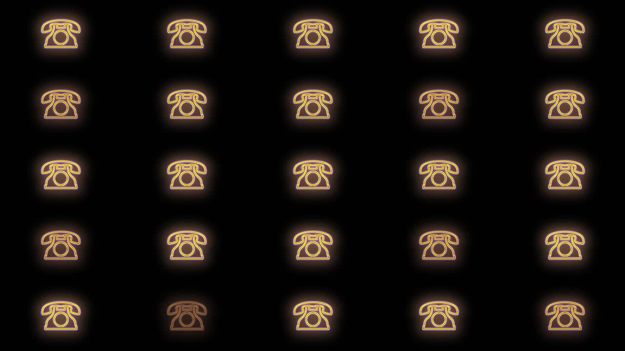 patrón de teléfonos retro de neón