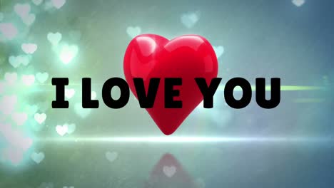 i love you animation with red heart backdrop