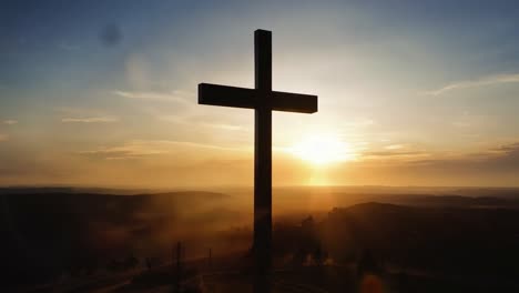 cross at sunset