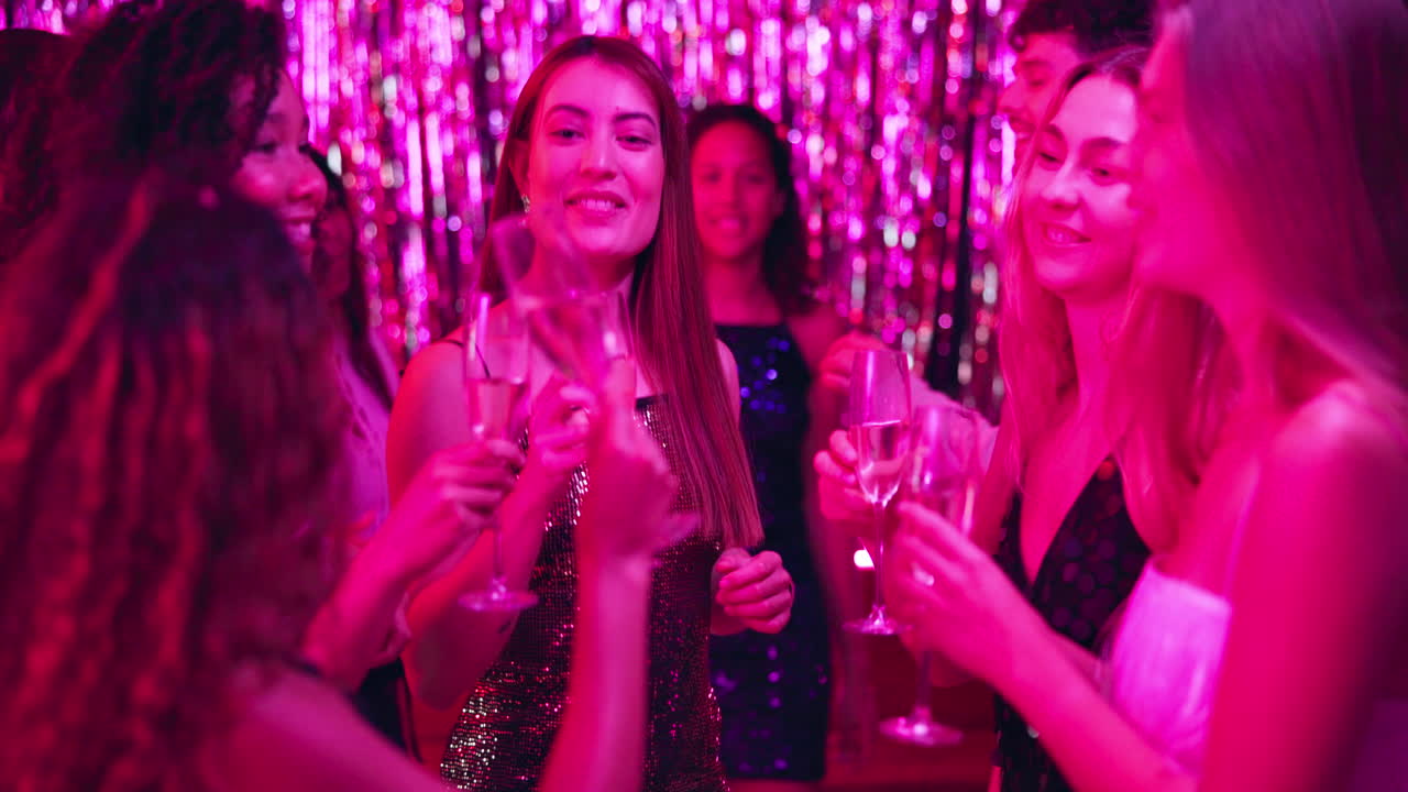 amigos celebrando en un club nocturno