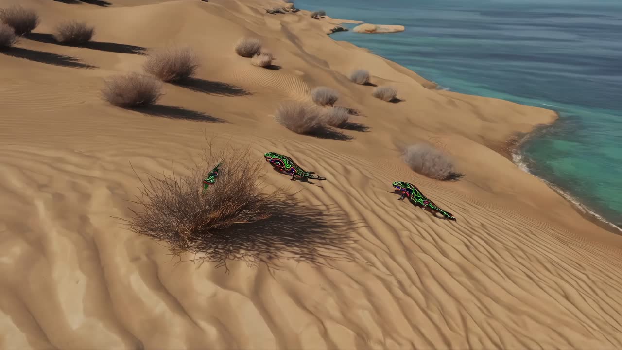 lagarto colorido en el desierto