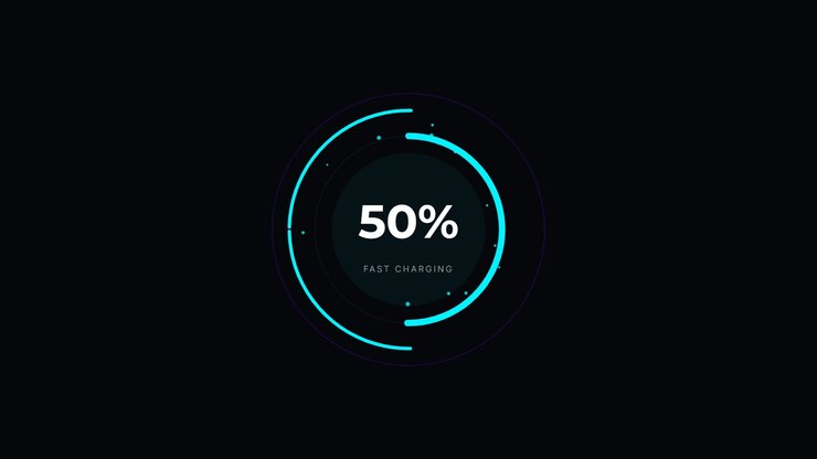Digital Fast Charging Progress Indicator Animation