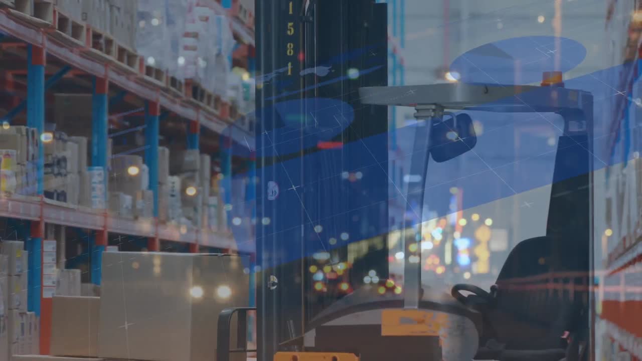 창고를 통해 재무 데이터 처리의 애니메이션