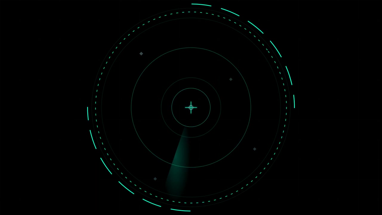 Interfaccia dello schermo radar digitale con scansione di obiettivi