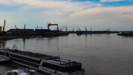 romanian industrial port , timelapse , stunning sky , zooming