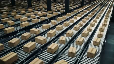 automated conveyor system in a modern warehouse efficiently transporting packages for distribution and fulfillment, showcasing advanced logistics infrastructure