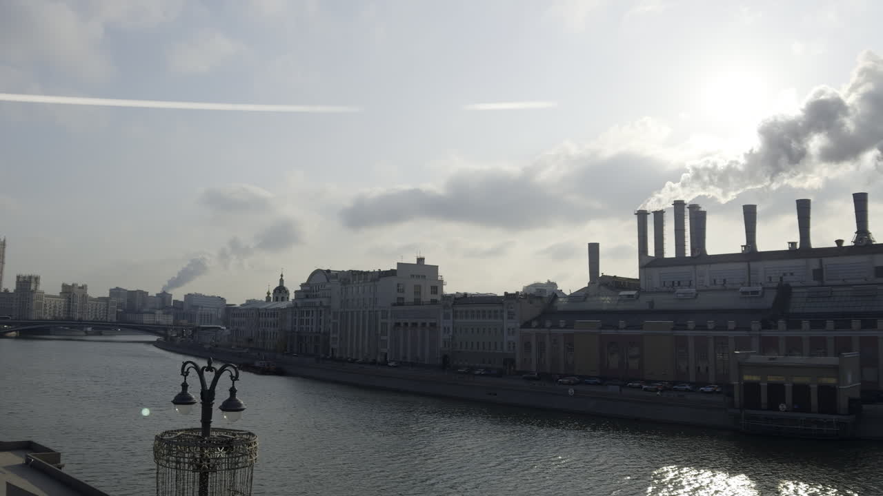 Industrial Cityscape along a River