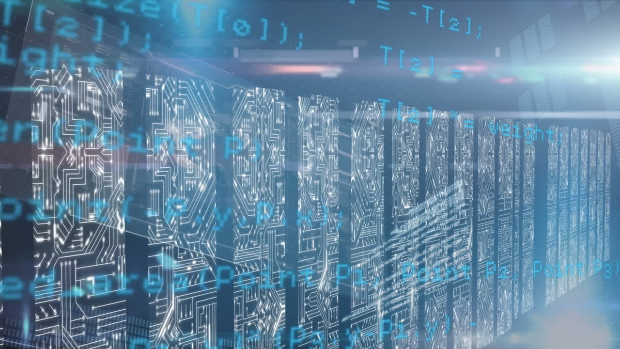 Animation of data processing over shapes