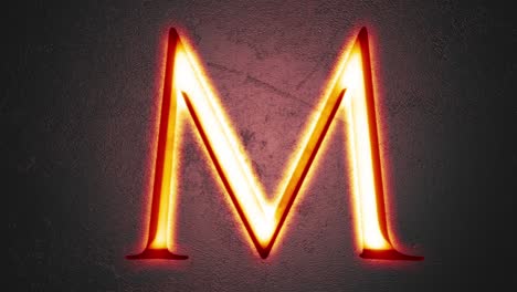 engraved letter m shining