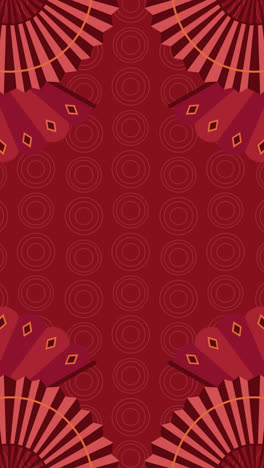 red fan pattern design