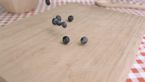 blueberry falling in super slow motion