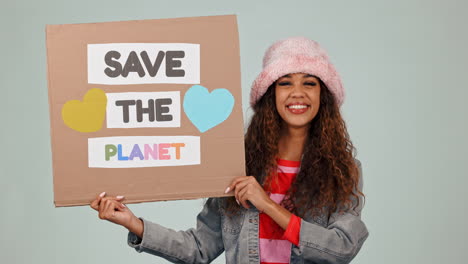 climate change, smile and save the planet poster