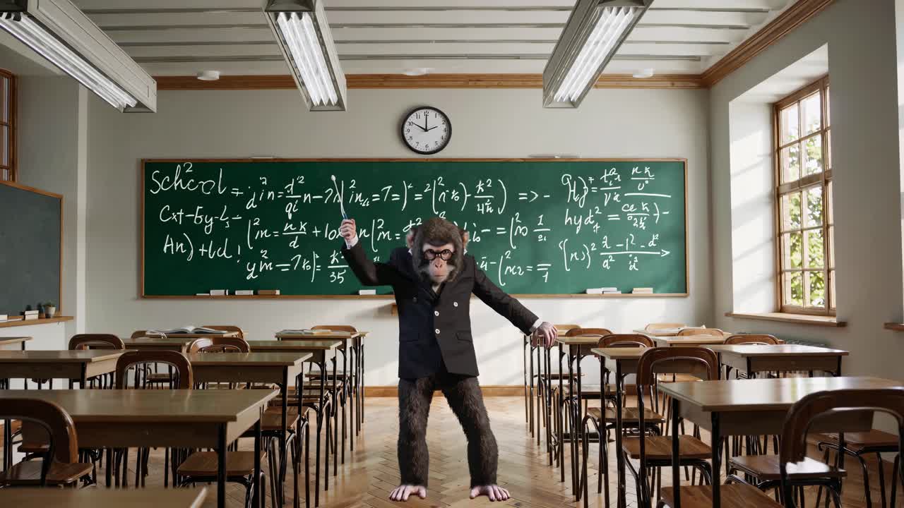 учитель-обезьяна в классе