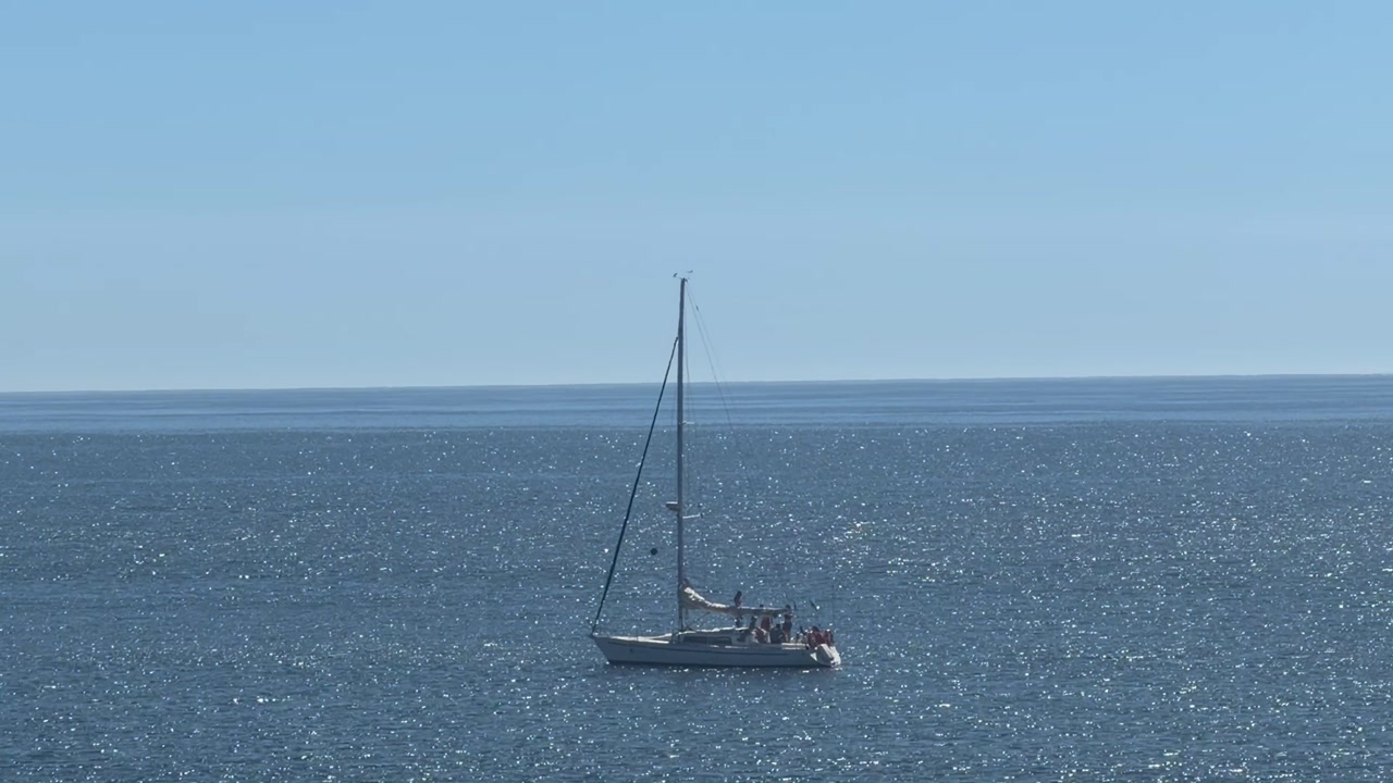 A yacht in the middle of the Atlantic Ocean.