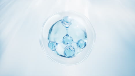 molecule and water bubble, 3d rendering.