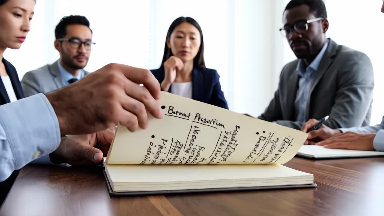 Business meeting with teamwork and discussion