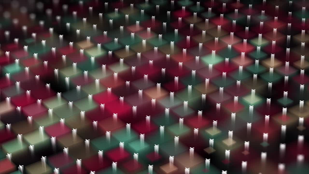 diseño plano abstracto de formas cuadradas coloridas. animación. fondo de un patrón plano multicolor mínimo abstracto de cuadrados y cruces que se vuelven borrosos.