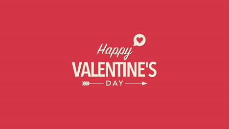 happy valentines day with arrow and heart on red gradient