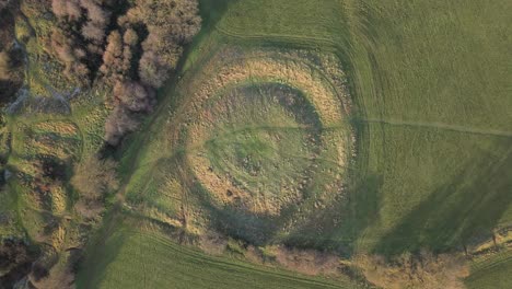 ancient hill of tara, ireland, aerial view of historic ceremonial site