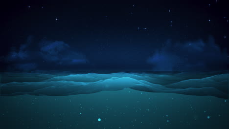 loop of water at night against the starry sky