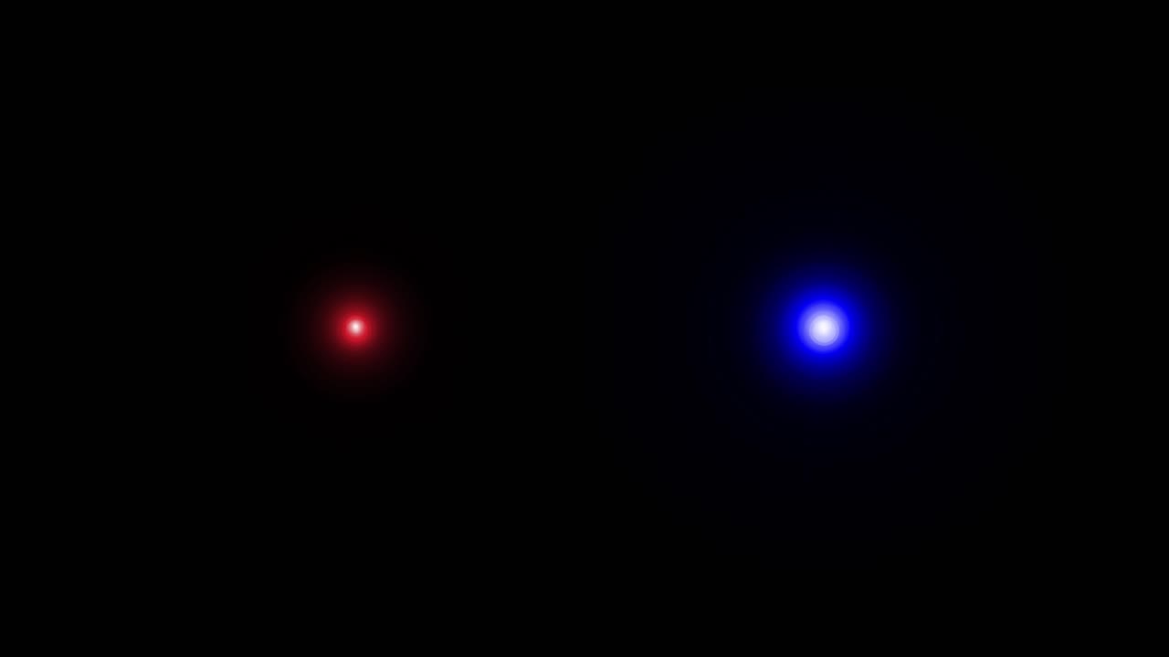 Red and Blue Glowing Dots Pulsing on Black Background