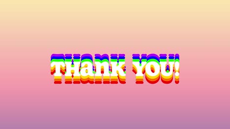 animation of thank you text and data processing on pink background