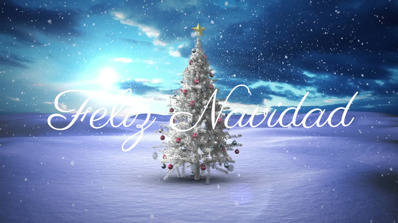 animación de felix navidad felicitaciones de navidad sobre el árbol de navidad