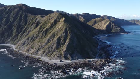 flying alone the red rocks coastal walkway in wellington, new zealand