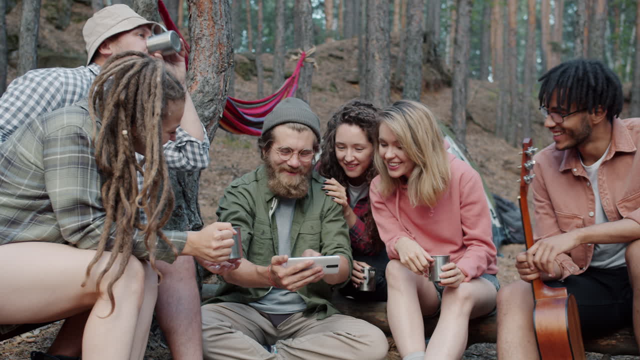 Friends Enjoying a Camping Trip