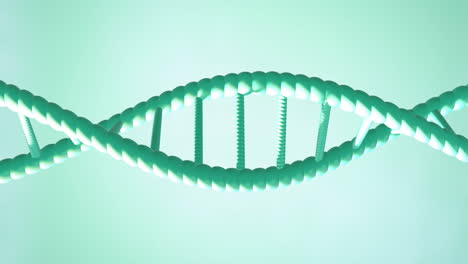 animation of dna strand spinning with copy space over green background