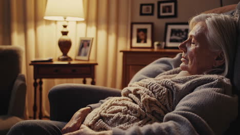 elderly woman resting indoors