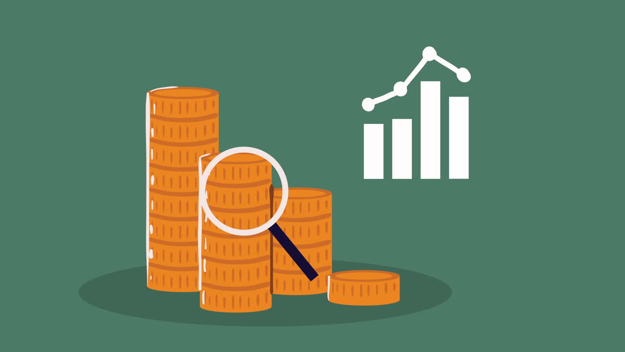 황금 동전 어리 돈 달러 애니메이션