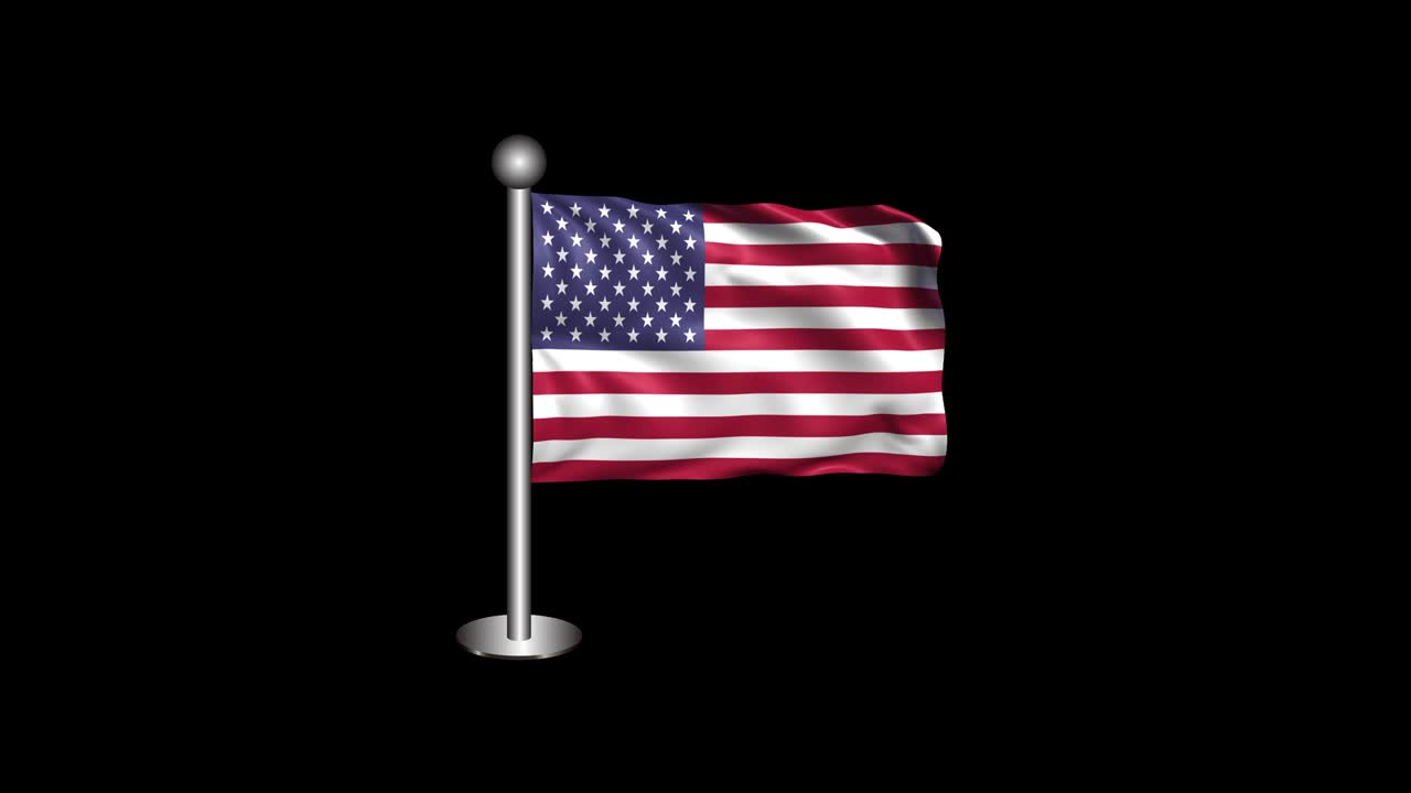 agitando la bandera estadounidense aislada en un fondo transparente
