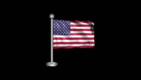 waving american flag isolated on transparent background