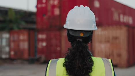 worker at container terminal
