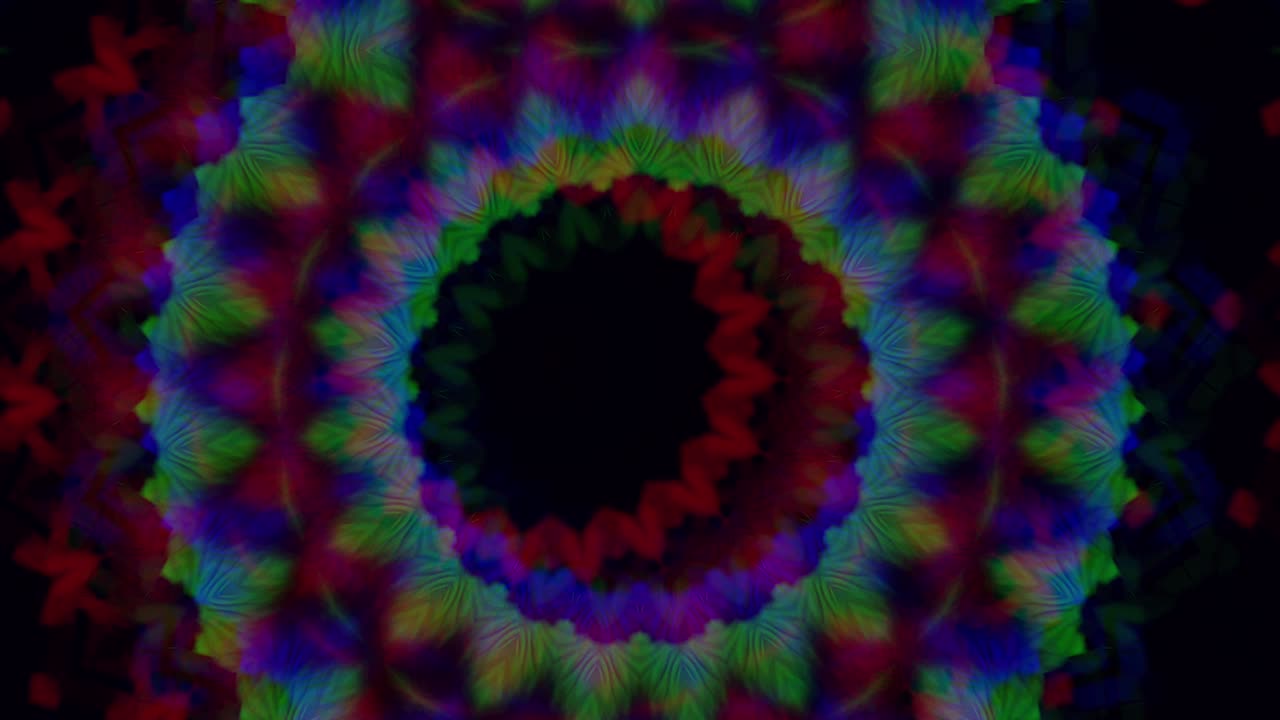 el fondo abstracto de 4k, el bucle de fantasía en movimiento dinámico, el caleidoscopio.