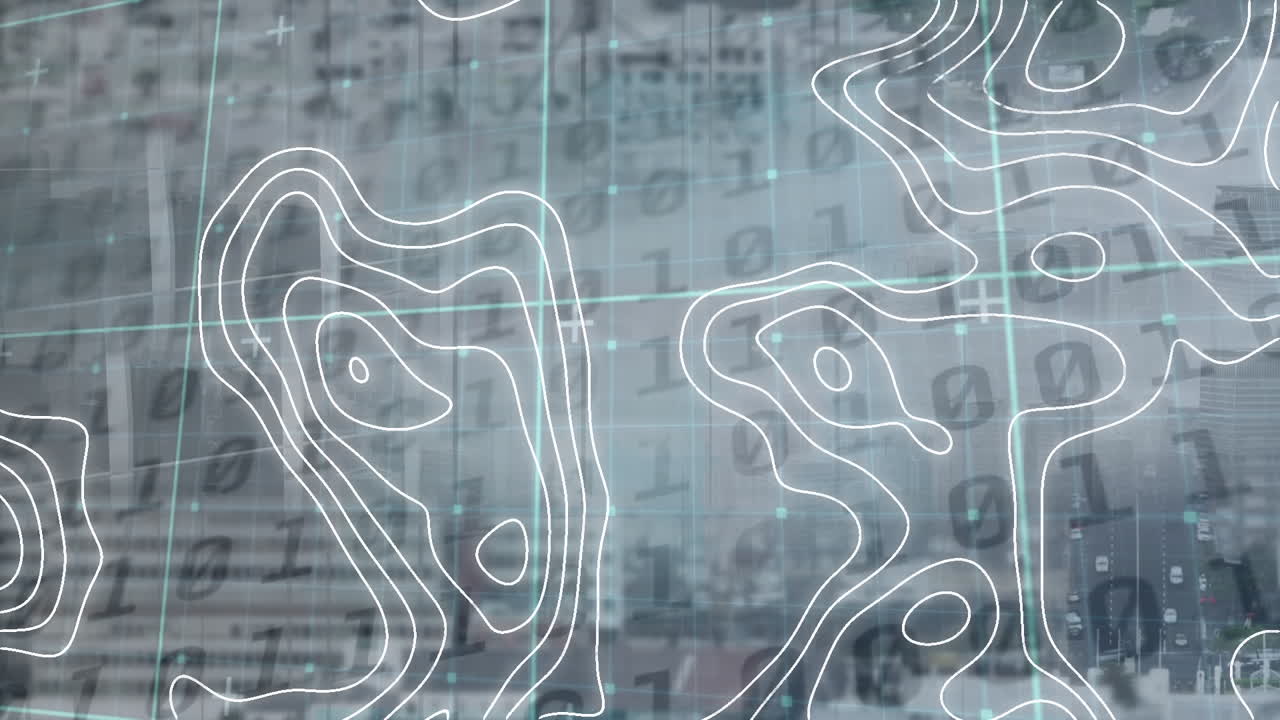 animación de líneas blancas en movimiento sobre el procesamiento de datos