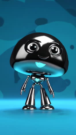 a collection of cute metallic robot character poses