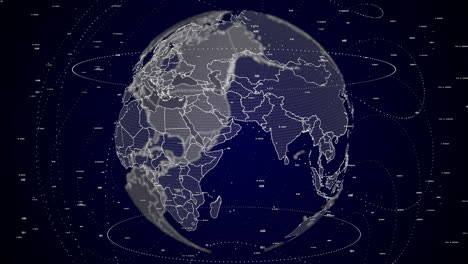 digital-globe-rotating,-zooming-in-on-Oman-country