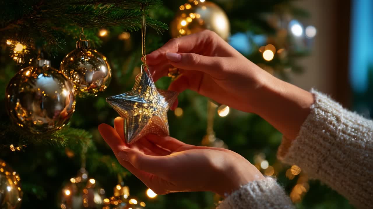 A Beautifully Decorated Christmas Tree Featuring Festive Ornaments and Lights, Highlighting the Joy of Seasonal Celebrations with Shimmering Gold and Silver Decorations Perfect for Holiday Cheer