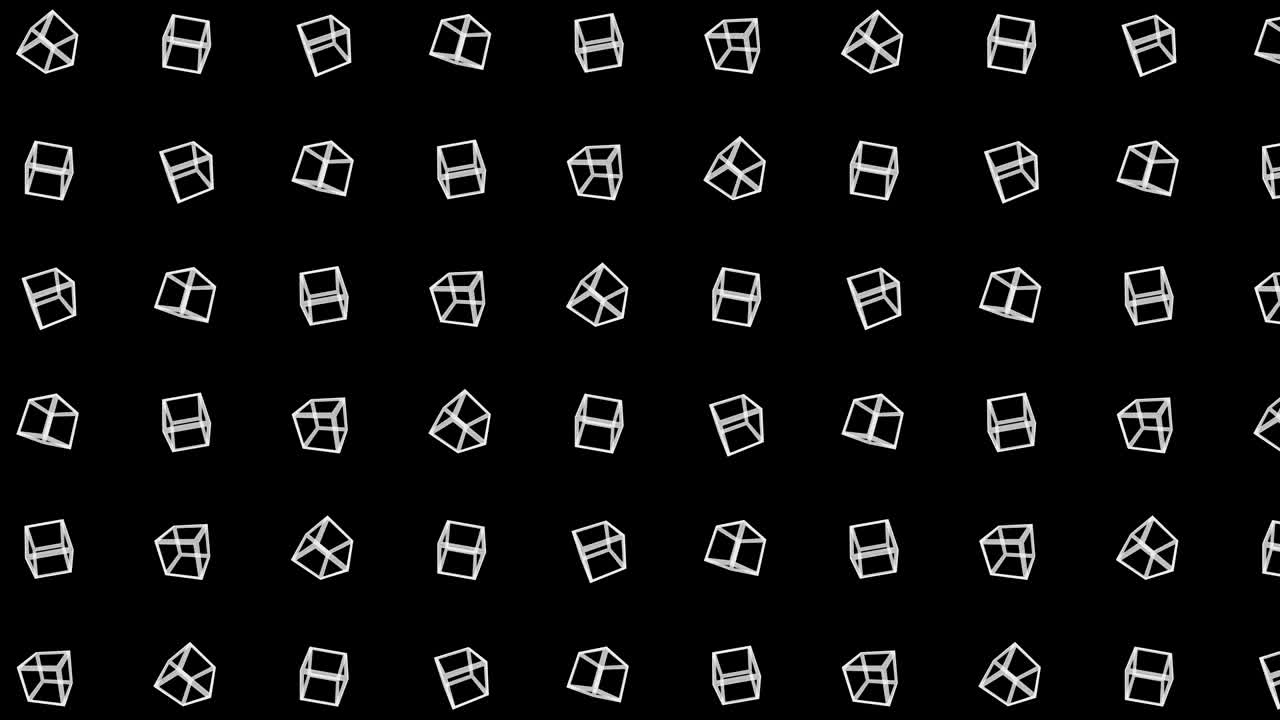 기하학적 큐브 패턴, 큐브 댄싱, 비즈니스 기호 루프 애니메이션, 비즈니스 네트워크 디자인