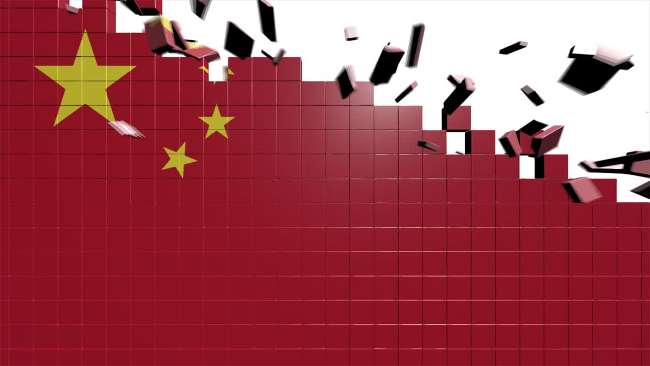 bandera china apareciendo introducción por regiones 4k mapa animado de china introducción fondo con países que aparecen y se desvanecen uno por uno y movimiento de la cámara