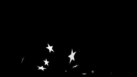 animación de estrellas de navidad cayendo sobre un fondo negro