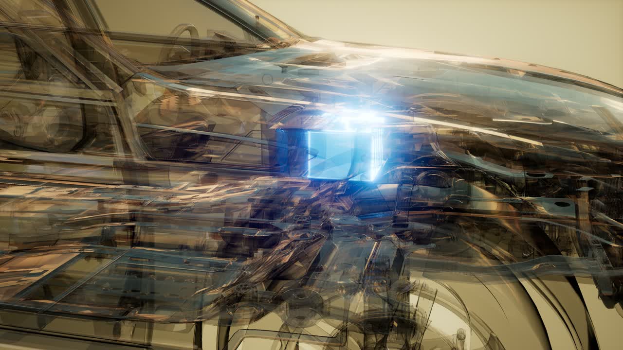 자동차 배터리가 자동차에서 보입니다.