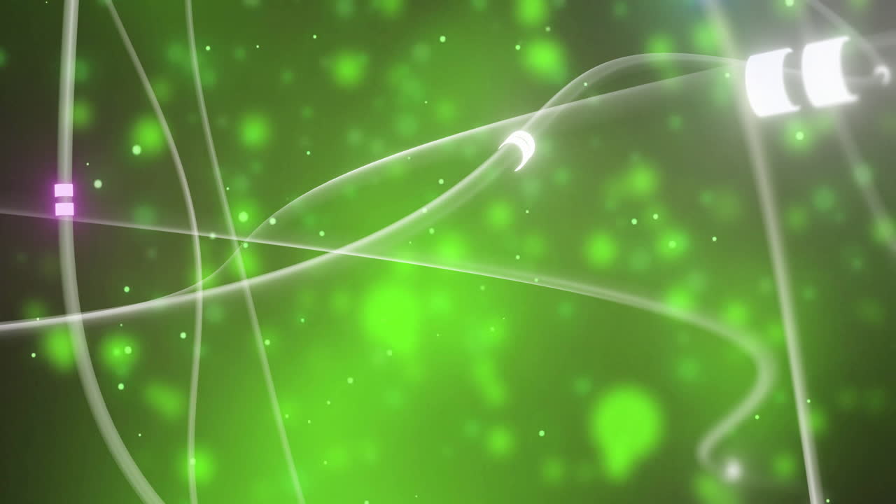 디지털 데이터 처리 및 빛나는 연결 네트워크의 애니메이션